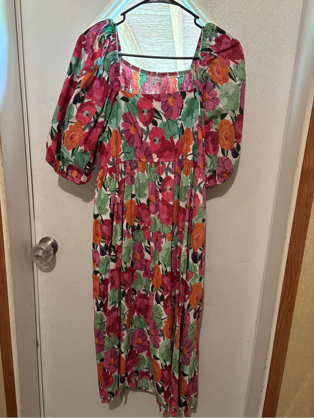 Baltic Born Amiee Puff Sleeve Midi Dress with Pockets XL